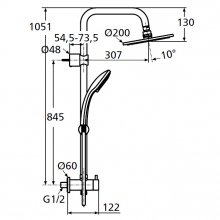 Фото товара Душевая стойка Ideal Standard Ideal Duo A5689AA