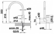Фото товара Смеситель Blanco Jeta 519732 для кухонной мойки