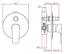 Фото товара Смеситель Gattoni H2OMIX 3000 3034С0 для ванны с душем