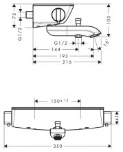 Фото товара Термостат Hansgrohe Ecostat Select 13141400 для ванны с душем