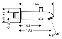 Фото товара Излив Hansgrohe E 152 13423000 для ванны с душем