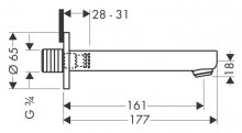 Фото товара Излив Hansgrohe Metropol S 14420000 для ванны