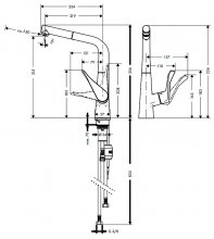 Фото товара Смеситель Hansgrohe Metris 14821800 для кухонной мойки