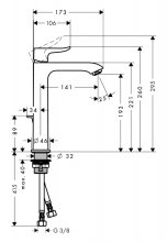 Фото товара Смеситель Hansgrohe Metris 31183000 для раковины