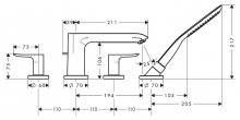 Фото товара Смеситель Hansgrohe Metris 31442000 на борт ванны