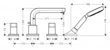 Фото товара Смеситель Hansgrohe Metris S 31446000 на борт ванны