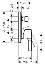 Фото товара Смеситель Hansgrohe Metris S 31465000 для ванны с душем