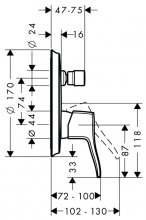 Фото товара Смеситель Hansgrohe Metris Classic 31485000 для ванны с душем