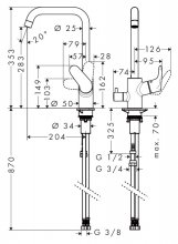 Фото товара Смеситель Hansgrohe Focus E2 31823000 для кухонной мойки