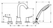 Фото товара Смеситель Hansgrohe Talis 32314000 на борт ванны