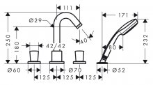 Фото товара Смеситель Hansgrohe Logis 71314000 на борт ванны