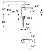 Фото товара Смеситель Grohe Eurosmart Cosmopolitan 23326000 для раковины