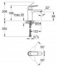 Фото товара Смеситель Grohe Eurosmart Cosmopolitan 23327000 для раковины