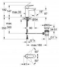 Фото товара Смеситель Grohe BauEdge 23328000 для раковины