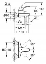 Фото товара Смеситель Grohe Euroeco 32743000 для ванны с душем