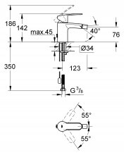 Фото товара Смеситель Grohe Eurostyle Cosmopolitan 33566002 для биде