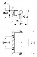 Фото товара Термостат Grohe Grohtherm 2000 New 34464001 для ванны с душем