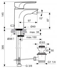 Фото товара Смеситель Ideal Standard Strada A5845AA для биде