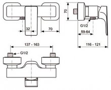 Фото товара Смеситель Ideal Standard Strada A5846AA для душа