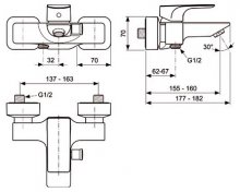 Фото товара Смеситель Ideal Standard Strada A5848AA для ванны с душем