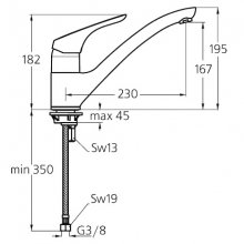 Фото товара Смеситель Ideal Standard Cerasprint New B5344AA для кухонной мойки