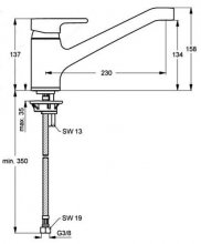 Фото товара Смеситель Ideal Standard Active B8079AA для кухонной мойки