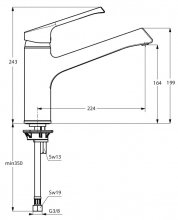 Фото товара Смеситель Ideal Standard Retta B8981AA для кухонной мойки