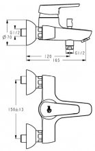 Фото товара Смеситель Ideal Standard Cerasprint B9566AA для ванны с душем