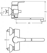 Фото товара Смеситель Ideal Standard Cerasprint B9569AA универсальный