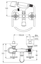 Фото товара Смеситель Ideal Standard Reflections B9657AA для ванны с душем