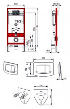 Фото товара Система инсталляции для унитазов Tece 9.400.005 4 в 1 с кнопкой смыва