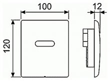 Фото товара Кнопка смыва Tece Planus Urinal 6 V-Batterie 9 242 350 сатин