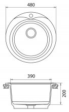 Фото товара Мойка кухонная GranFest Rondo GF-R480 песочный