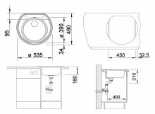 Фото товара Мойка кухонная Blanco Rondoval 45 шампань