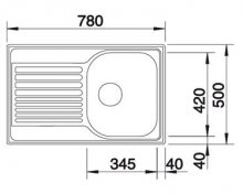 Фото товара Мойка кухонная Blanco Tipo 45 S Compact сталь полированная