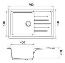 Фото товара Мойка кухонная GranFest Practic GF-P760L черный