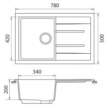 Фото товара Мойка кухонная GranFest Quadro GF-Q780L серый