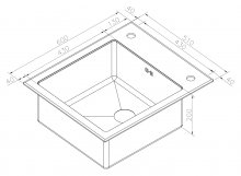 Фото товара Мойка кухонная Zorg Inox Glass GL-6051-BLACK-BRONZE черное стекло