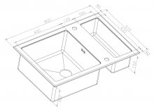 Фото товара Мойка кухонная Zorg Inox Glass GL-8051-2-WHITE-BRONZE белое стекло