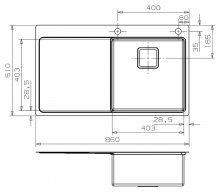 Фото товара Мойка кухонная Reginox Nevada 40 LUX OKG right L сталь