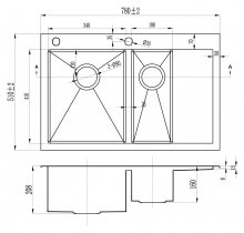 Фото товара Мойка кухонная Zorg Inox X X-5178-2-L