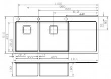 Фото товара Мойка кухонная Reginox Nevada 30x40 LUX OKG left L сталь