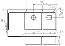 Фото товара Мойка кухонная Reginox Nevada 40x30 LUX OKG right L сталь