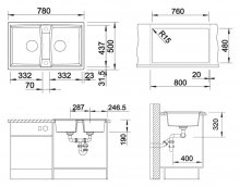 Фото товара Мойка кухонная Blanco Lexa 8 шампань