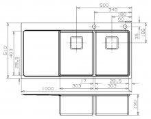 Фото товара Мойка кухонная Reginox Nevada 30x30 LUX OKG right L сталь