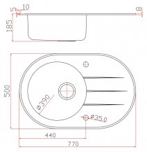 Фото товара Мойка кухонная Zorg Inox Glass GL-5077-OV-WHITE белое стекло