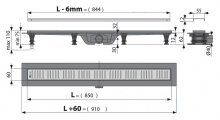 Фото товара Душевой лоток AlcaPlast Simple APZ10 850 с решеткой и опорами