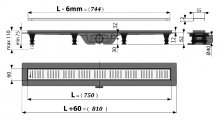 Фото товара Душевой лоток AlcaPlast Simple APZ10 750 с решеткой и опорами