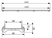 Фото товара Решетка Tece TECEdrainline Plate 6 015 70 150 см под плитку