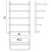Фото товара Полотенцесушитель водяной Terminus Полка люкс 45x73 6 секций